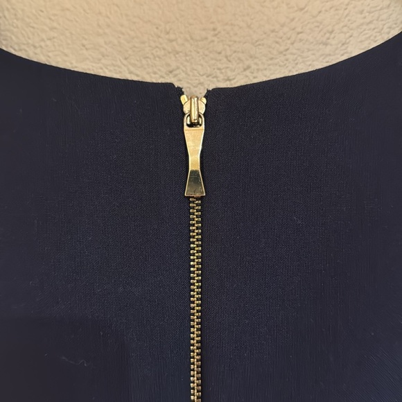 Kate Spade, size 0, navy, lined, sleeveless, a-line, knee length work dress - Picture 4 of 4